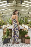 Arias Closet Çiçek ve Yaprak Desenli İp Askılı Tulum