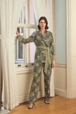 Arias Closet Çiçek Yaprak ve Etnik Desenli Pijama Takımı
