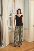Arias Closet Çiçek Yaprak ve Etnik Desenli Dantelli 3'lü Pijama Takımı