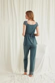 Arias Closet Dantelli Önü Düğmeli Hamile Lohusa 3'lü Viskon Pijama Takımı