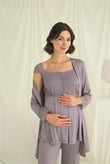 Arias Closet Dantelli Önü Düğmeli Hamile Lohusa 3'lü Pijama Takımı