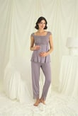 Arias Closet Dantelli Önü Düğmeli Hamile Lohusa 3'lü Pijama Takımı