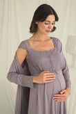 Arias Closet Dantelli Önü Düğmeli Hamile Lohusa Sabahlık Takımı