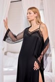 Arias Closet Dantelli Tüllü ve Dekolteli Saten Sabahlık Takımı