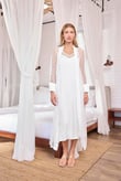 Arias Closet Dantelli ve Dekolteli Saten Sabahlık Takımı