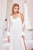 Arias Closet Dantelli ve Dekolteli Saten Sabahlık Takımı