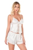 Arias Closet Ekru Saten Babydoll Şort Takımı