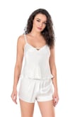 Arias Closet Ekru Saten Babydoll Şort Takımı