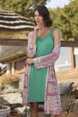 Arias Closet Etnik Deseni ve Dantelli Sabahlık Takımı