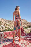 Arias Closet Etnik Desenli Saten Tulum