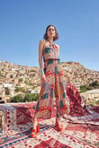Arias Closet Etnik Desenli Saten Tulum