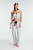 Arias Closet Fantezi Bralet Sütyen Pamuklu Puantiye Desenli Desteksiz Dantel Detaylı Pijama Takımı