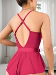 Arias Closet Fuşya Dantel İşlemeli Kurdelalı Fantezi Tül Babydoll