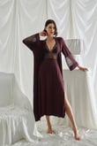 Arias Closet Göğüs ve Sırt Dekolteli Dantelli Sabahlık Takımı