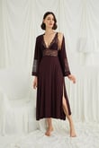 Arias Closet Göğüs ve Sırt Dekolteli Dantelli Sabahlık Takımı