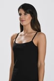 Arias Closet İp Askılı Siyah Ribana Atlet