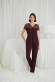 Arias Closet Kısa Kollu ve Dantelli V Yaka Pijama Takımı