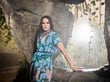 Arias Closet Kuş ve Yaprak Desenli Önü Düğmeli Elbise