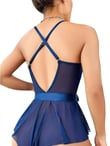 Arias Closet Mavi Dantel İşlemeli Kurdelalı Fantezi Tül Babydoll