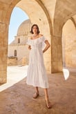 Arias Closet Pamuklu Kayık Yakalı Elbise