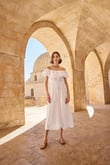 Arias Closet Pamuklu Kayık Yakalı Elbise