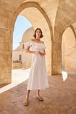 Arias Closet Pamuklu Kayık Yakalı Elbise