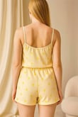 Arias Closet Sarı Üstüne Desenli Askılı Şortlu Pijama Takımı