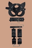Aria's Closet Siyah 4'lü Maske ,Tasma,Kelepce Harness Set