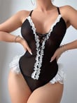 Arias Closet Siyah Dantel İşlemeli Sırt Dekolteli Fantezi Body