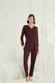 Arias Closet Uzun Kollu Boydan Düğmeli V Yaka Pijama Takımı