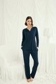 Arias Closet Uzun Kollu Boydan Düğmeli V Yaka Pijama Takımı