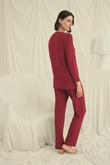 Arias Closet Uzun Kollu Boydan Düğmeli V Yaka Pijama Takımı