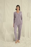 Arias Closet Uzun Kollu Boydan Düğmeli V Yaka Pijama Takımı