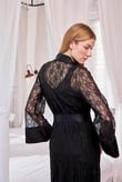 Arias Closet Uzun Kollu Dantelli ve Kuşaklı Sabahlık