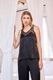 Arias Closet Viskon Dantelli ve Dekolteli Saten Pijama Takımı
