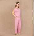 Arias Closet Viskon Şık Tasarım Dantel İşlemeli Pembe Kısa Kol Pijama Takımı