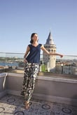 Arias Closet Yaprak Desenli ve Dantelli 3'lü Pijama Takımı