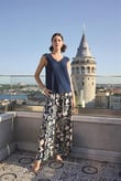 Arias Closet Yaprak Desenli ve Dantelli 3'lü Pijama Takımı