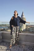 Arias Closet Yaprak Desenli ve Dantelli 3'lü Pijama Takımı