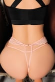 Pembe Dantelli İp Detaylı Fantezi String Tanga