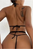 Şık Siyah Dantelli Babydoll Gecelik TM1297