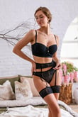 STRAPLEZ SÜTYEN, JARTİYER VE STRİNG TAKIM SİYAH (MGP32182)