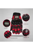 Biker Tam Parmak Korumalı ve Nefes Alabilen Telefon Uyumlu Motosiklet & Bisiklet Eldiveni Pro (KIRMIZI-2XL)