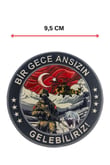 Bir Gece Ansızın Gelebiliriz Plastik Arma Patch  9,5 cm, Arkası Cırtlı