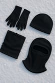 Polar Bere Eldiven Boyunluk ve Kar Maskesi - Siyah