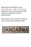 PVC Jandarma Eğitim TPU Arkası Cırtlı Soy İsim Yazdırılabilir İsimlik 1 Adet