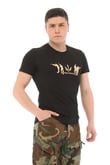 Single Sword Bisiklet Yaka Kısa Kollu Baskılı Kadın&Erkek T-Shirt (SİYAH-L)