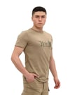 Single Sword Bisiklet Yaka Kısa Kollu Baskılı Kadın&Erkek T-Shirt (BEJ-XL)
