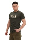 Single Sword Bisiklet Yaka Kısa Kollu Baskılı Kadın&Erkek T-Shirt (HAKİ-2XL)