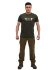 Single Sword Bisiklet Yaka Kısa Kollu Baskılı Kadın&Erkek T-Shirt (HAKİ-S)
